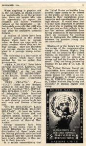 Warning 2 - Albania - Free albania - The Canadian Philatelist - November 1954