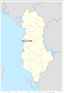 Location of Durres Albania