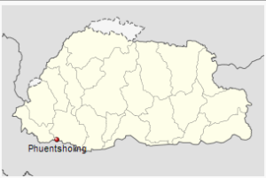 Location of Phuntsholing, Bhutan