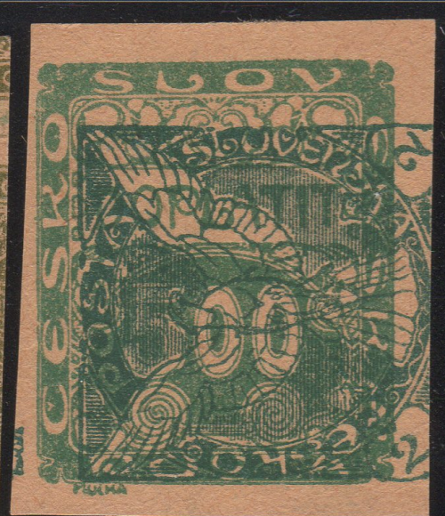 Double Transfer, 2h Newspaper Stamp on 500h Postage Due
