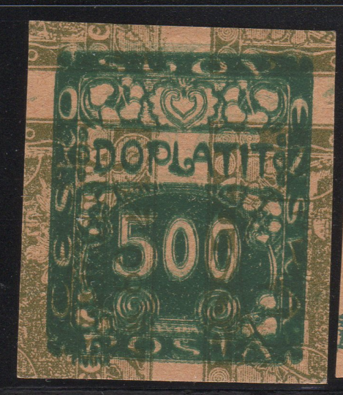 Double Transfer 80h Regular Issue on top of 500h Postage Due