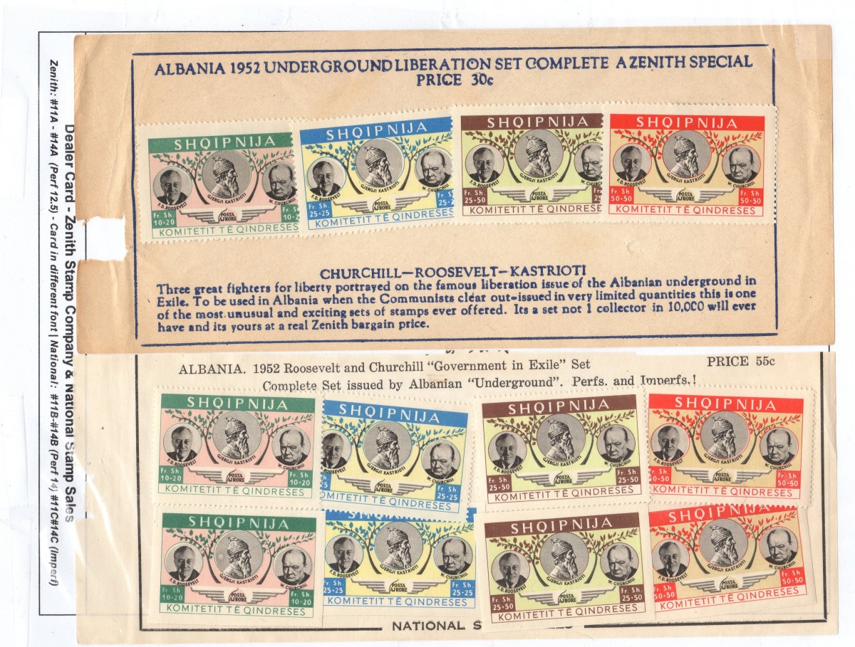 Zenith and National Stamp Sales Dealer Cards