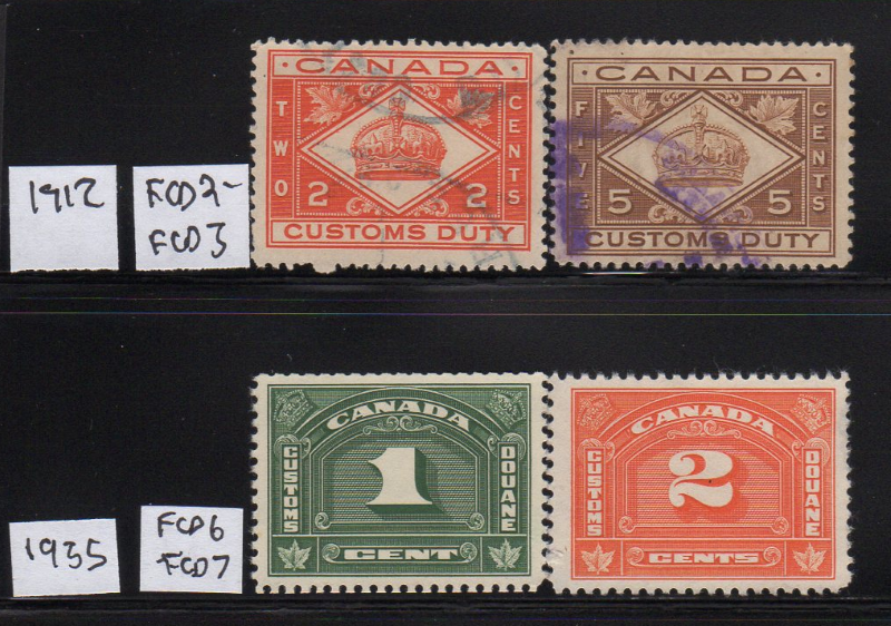 Canada Customs Duty Stamps